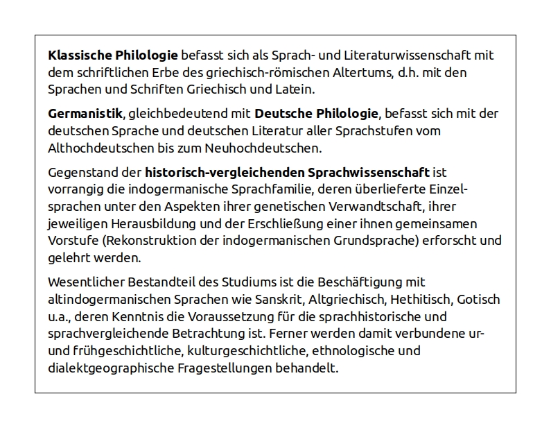 Stichwort Philologie