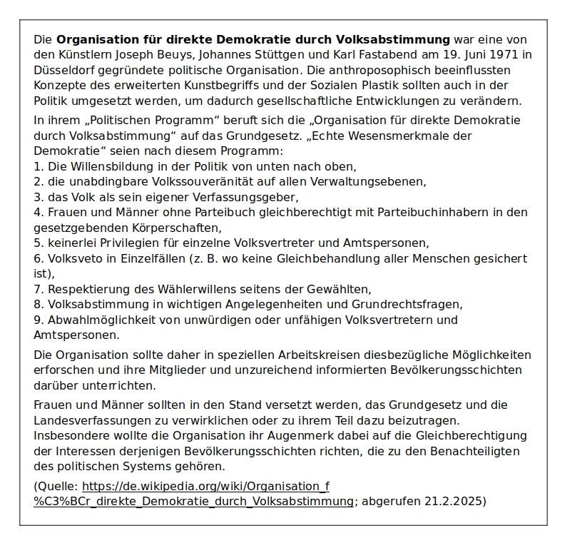 Beuys Direkte Demokratie
