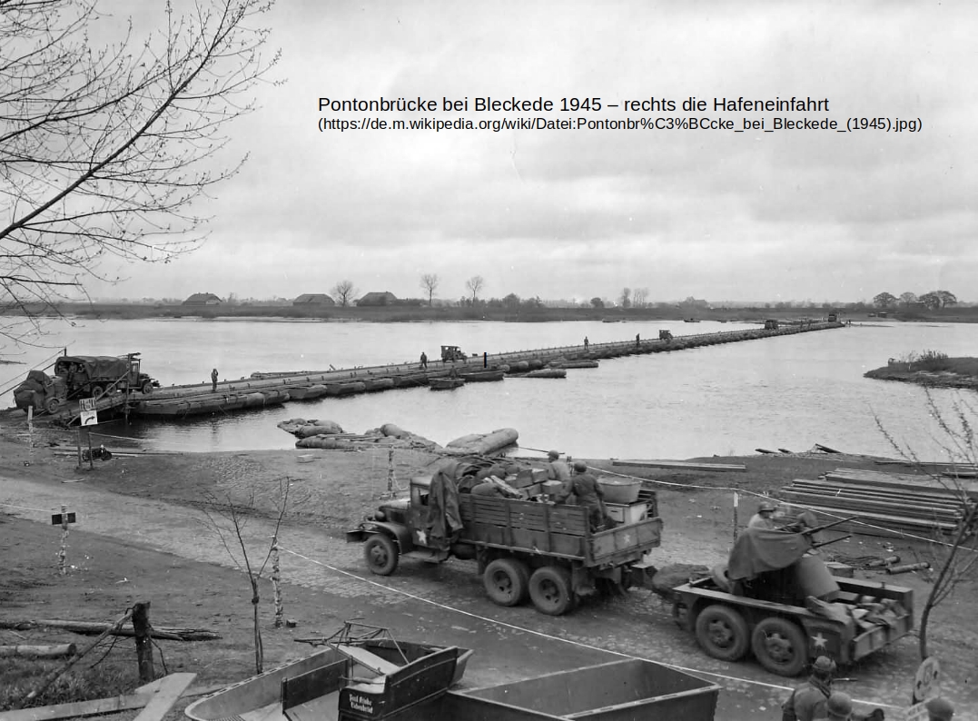 Pontonbrücke Bleckede 1945
