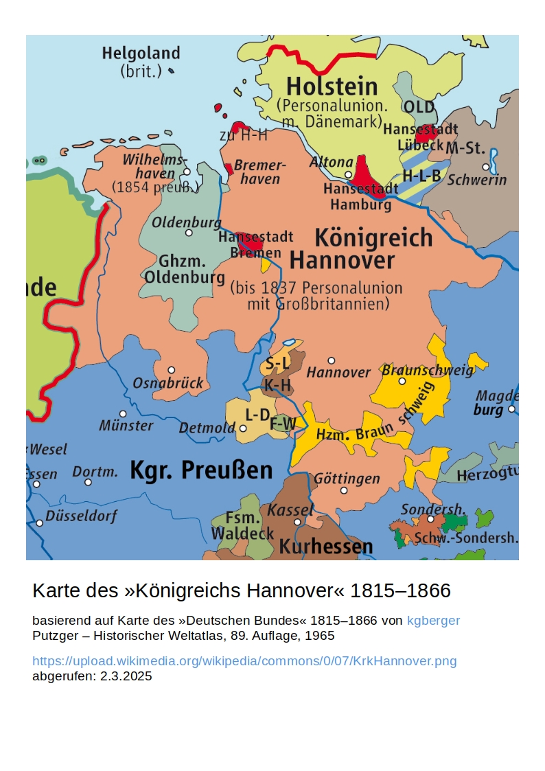 Karte Königreich Hannover 1815-1866